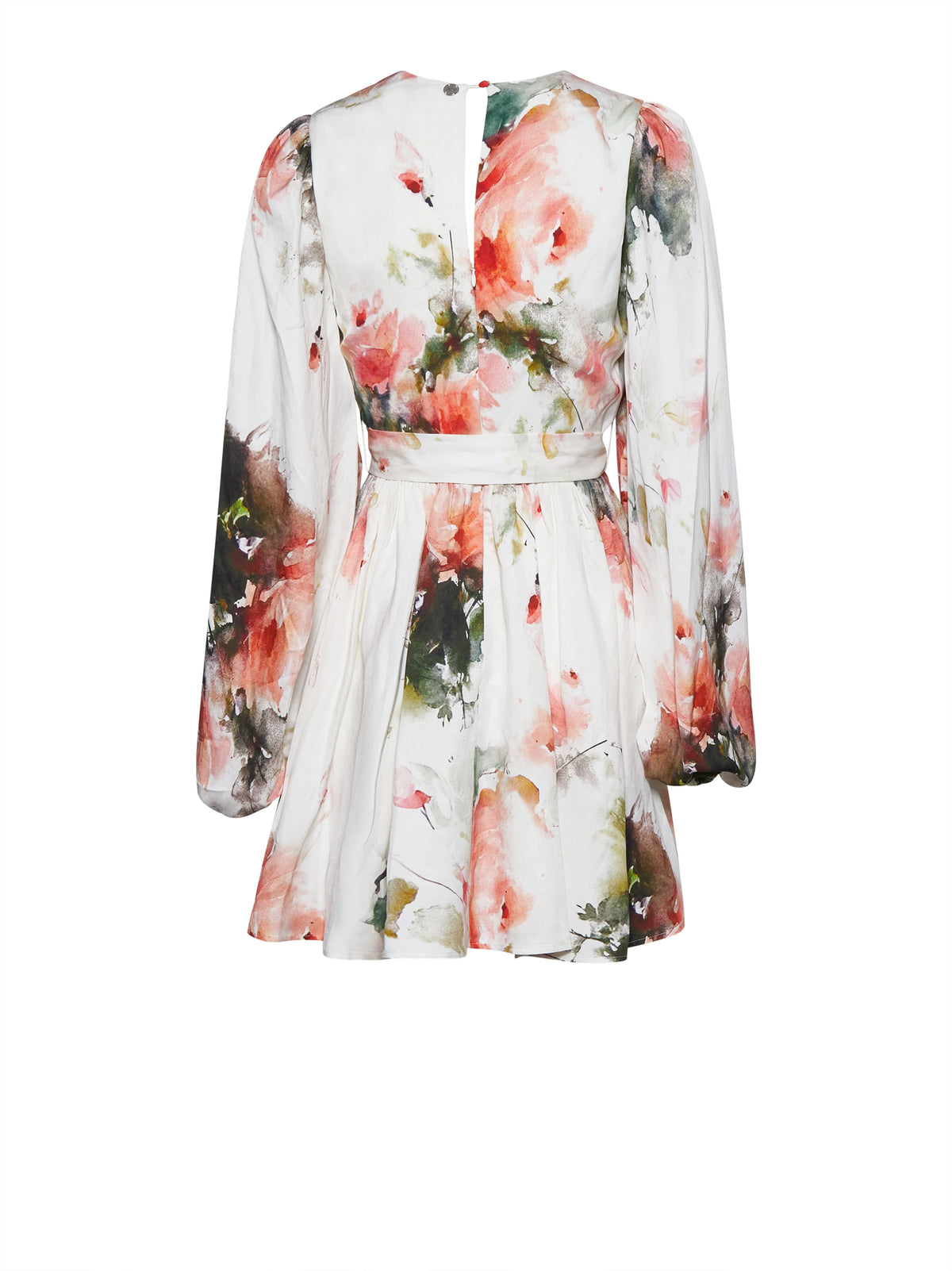 Dress with Artistic Pattern and Flowing Sleeves