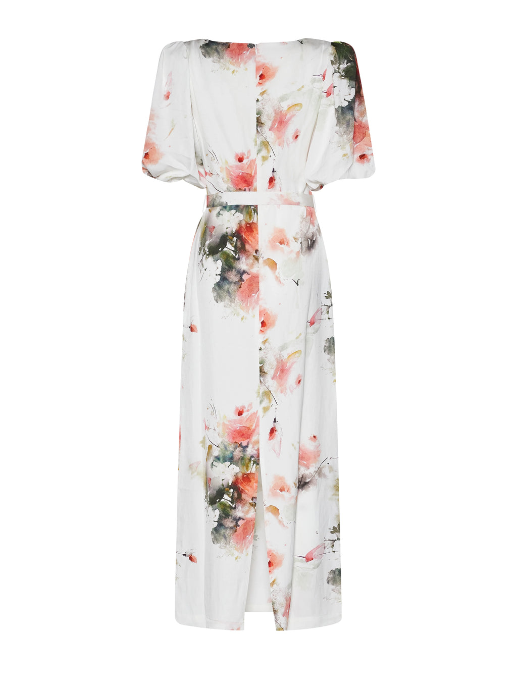 Long Dress with Artistic Pattern and Short Sleeves