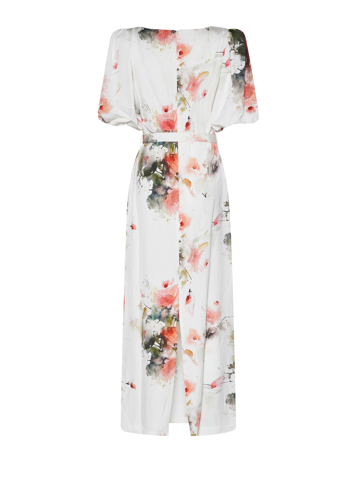 Long Dress with Artistic Pattern and Short Sleeves