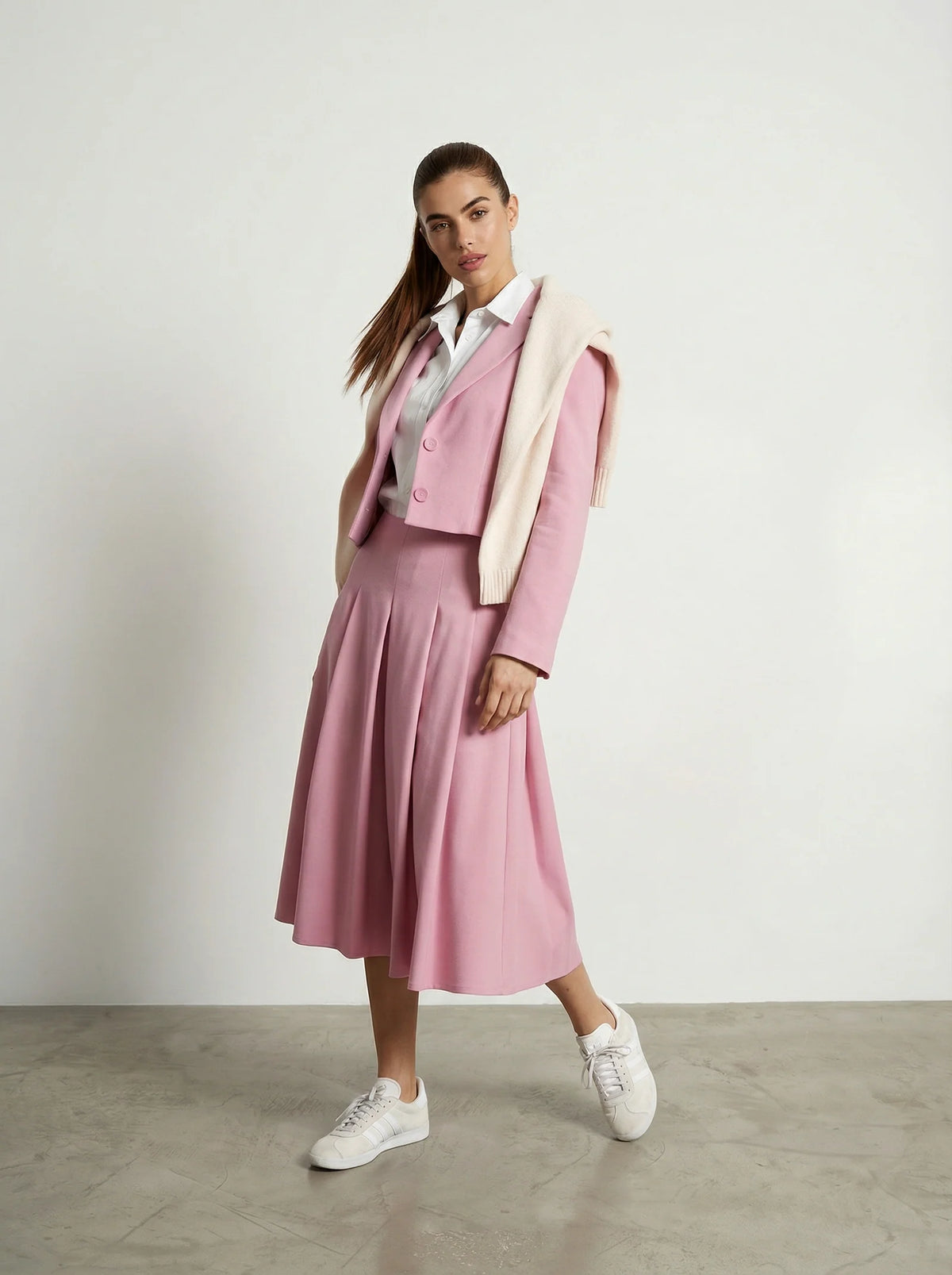 Pleated Midi Skirt