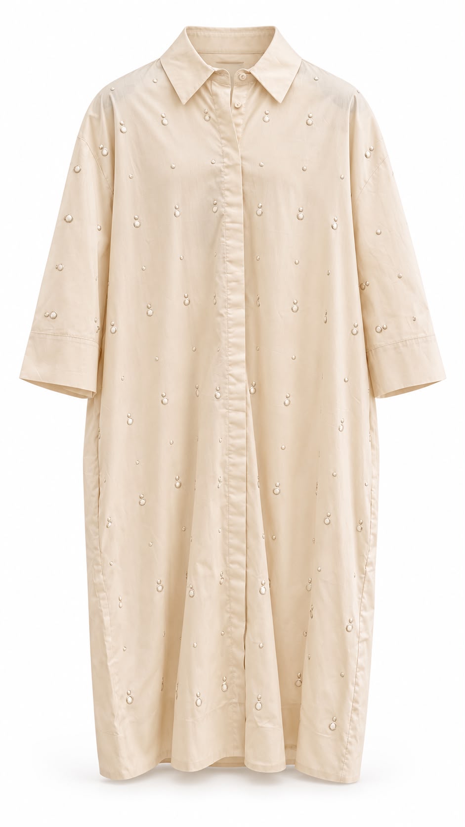 Embellished Oversized Shirt Dress