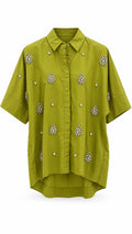 Crystal-Embellished Oversized Shirt