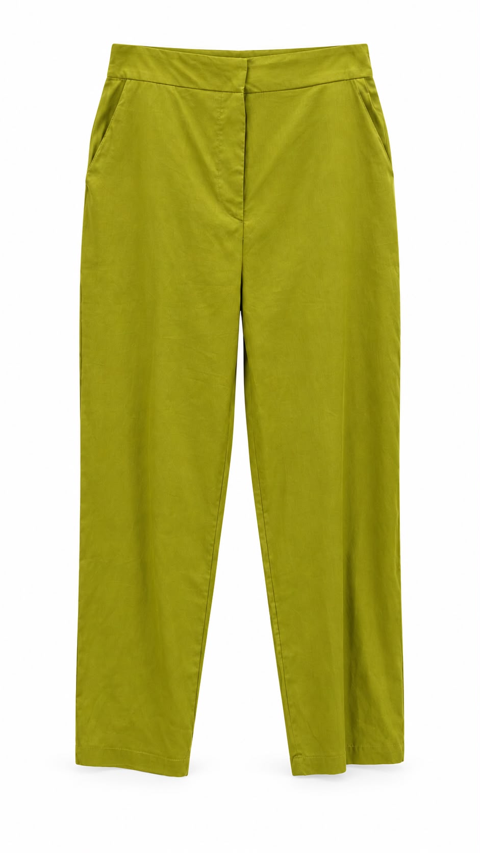 Olive Straight-Leg Trousers