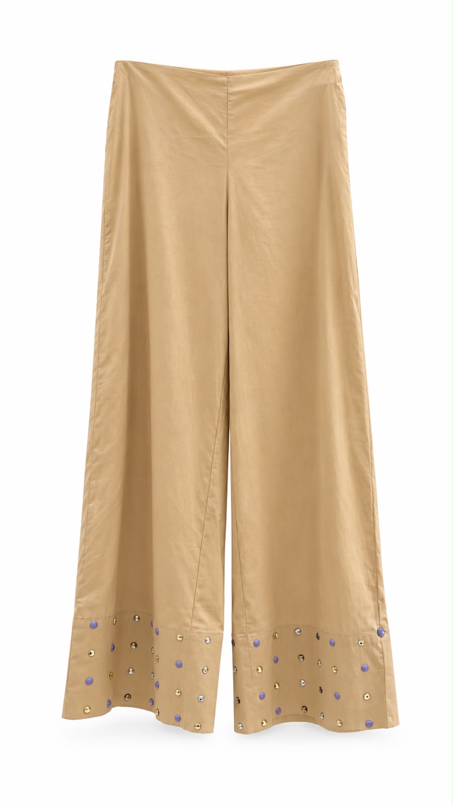 Studded Wide-Leg Trousers