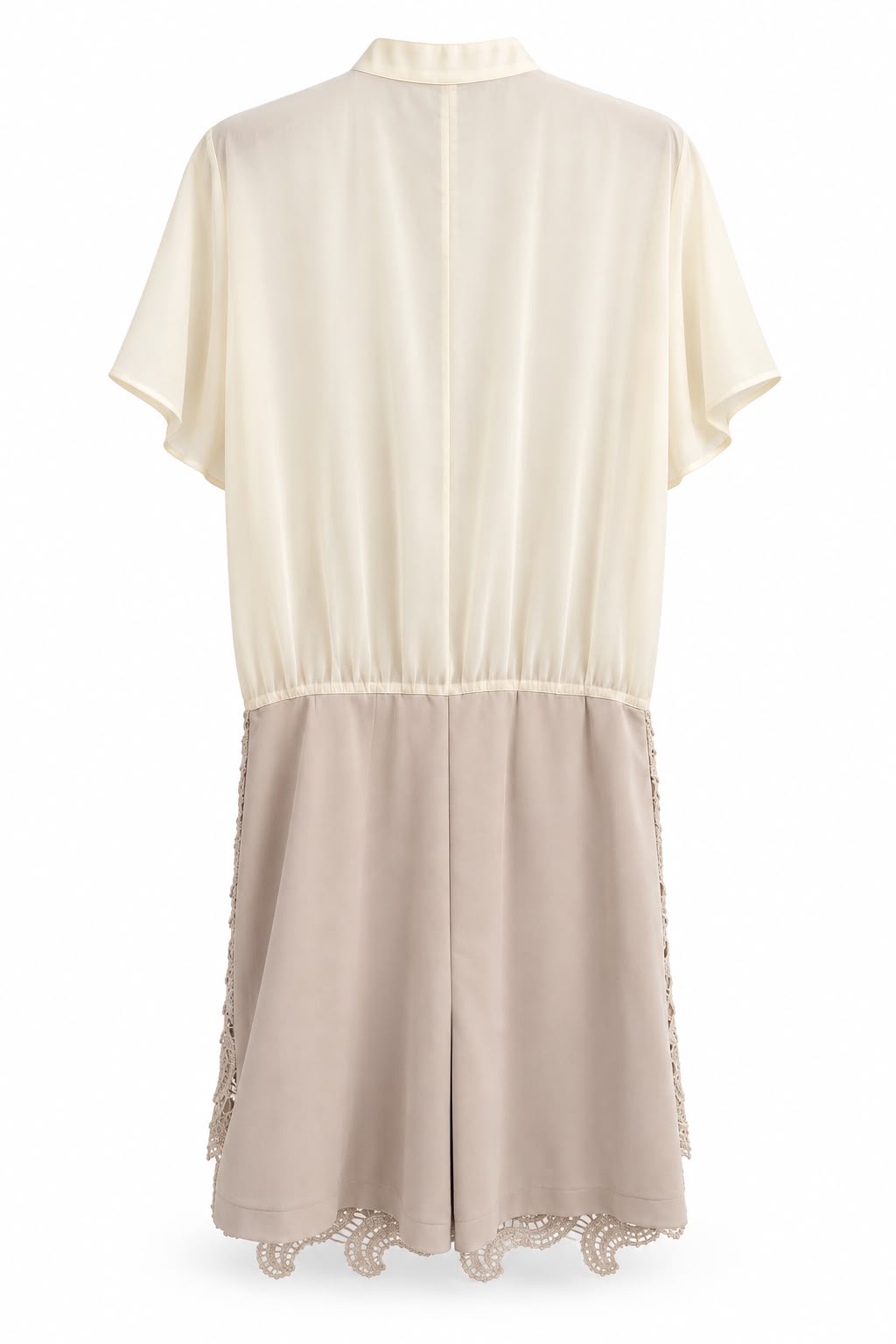 Ivory Button Lace Dress