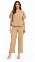 Studded Wide-Leg Trousers