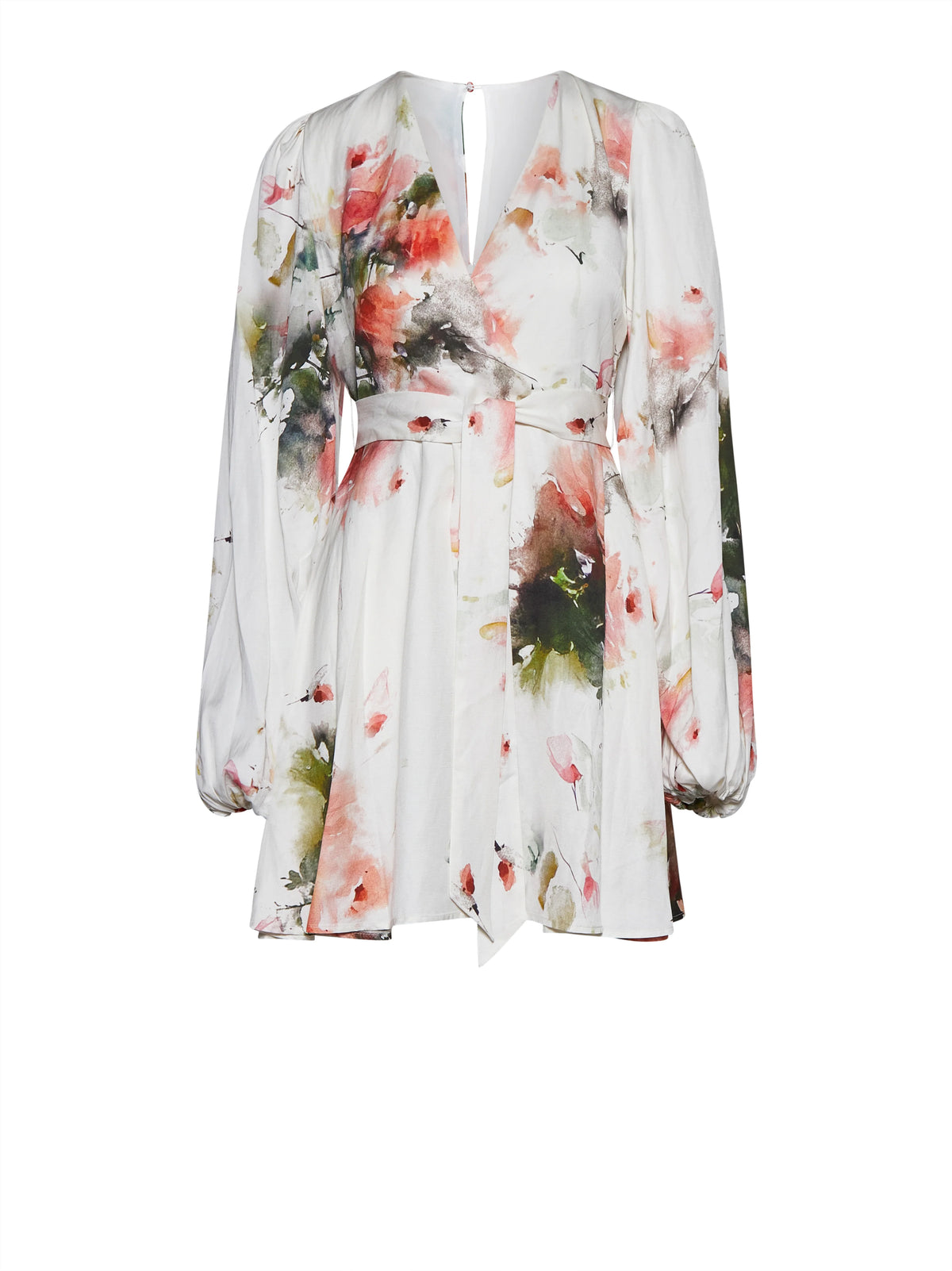 Dress with Artistic Pattern and Flowing Sleeves